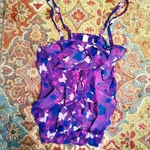 Butterfly Ruffle Spaghetti Strap